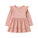Baby Girls Dusty Pink Floral Long Sleeve Dress