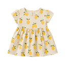 Baby Girls White Lemon Print Short Sleeve Dress