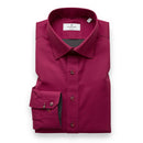 Men's Berry Pink Long Sleeve Button-Down Dress Shirt