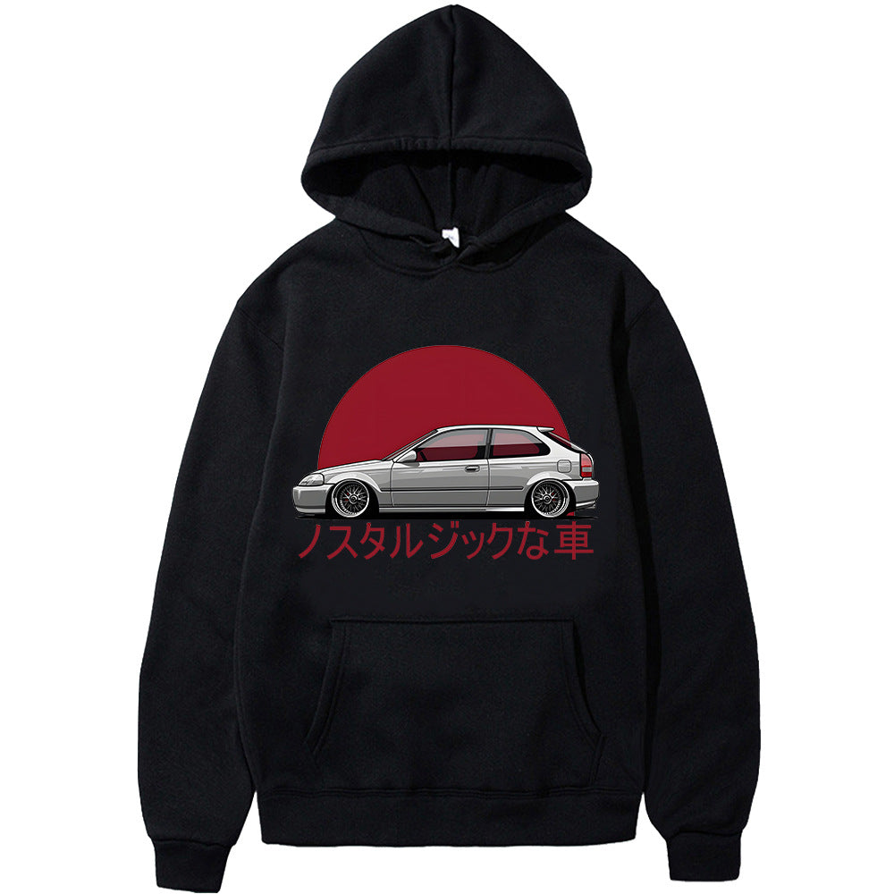 Men’s Cartoon Print Hoodie – Casual Sports Sweatshirt, Long Sleeve Pullover