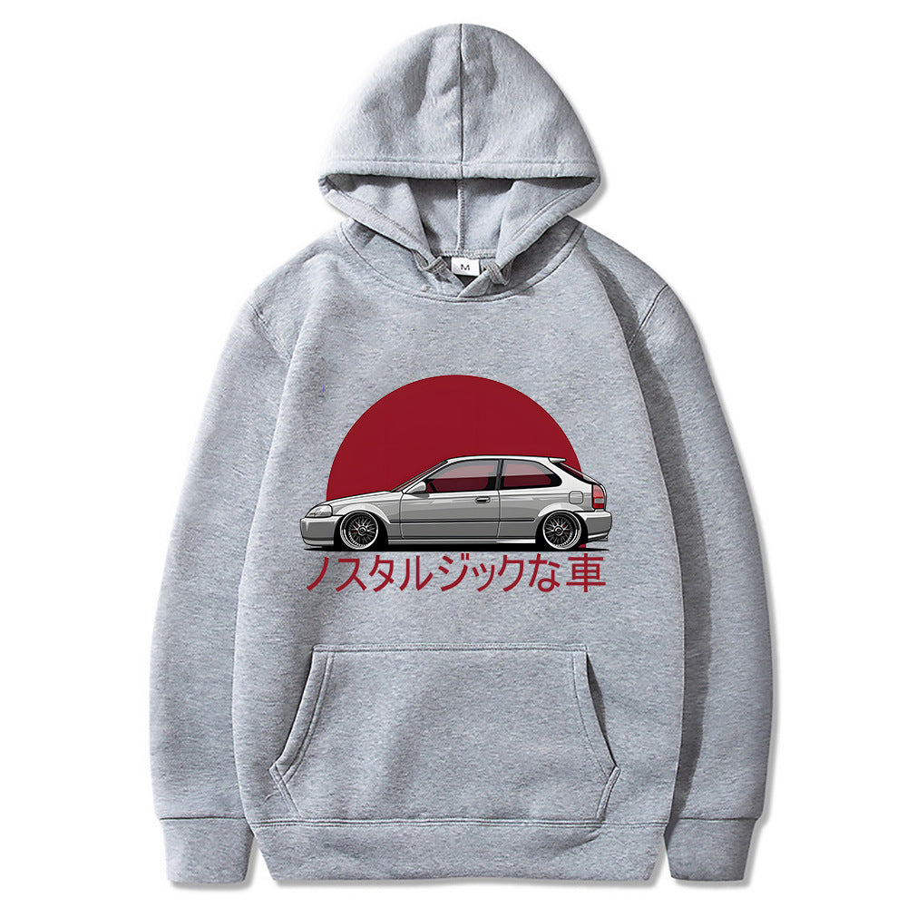 Men’s Cartoon Print Hoodie – Casual Sports Sweatshirt, Long Sleeve Pullover