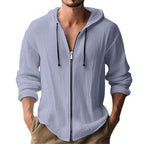 Men’s Hooded Long Sleeve Cardigan – Slim Fit Casual Lightweight Jacket