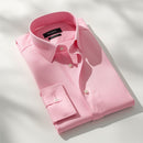 Men's Light Pink Long Sleeve Button-Down Dress Shirt