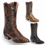 Men’s Patchwork Slip-On Boots – Round Toe Casual Low Heel Boots