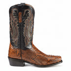Men’s Patchwork Slip-On Boots – Round Toe Casual Low Heel Boots
