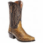 Men’s Patchwork Slip-On Boots – Round Toe Casual Low Heel Boots