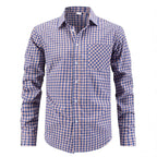 Blue and white checkered shirt on a white background