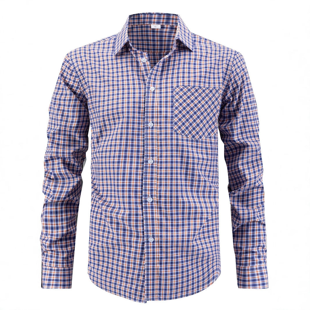 Blue and white checkered shirt on a white background