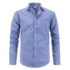 Blue checkered shirt on a white background