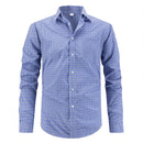 Blue checkered shirt on a white background