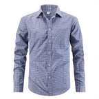 Blue and white checkered shirt on a white background