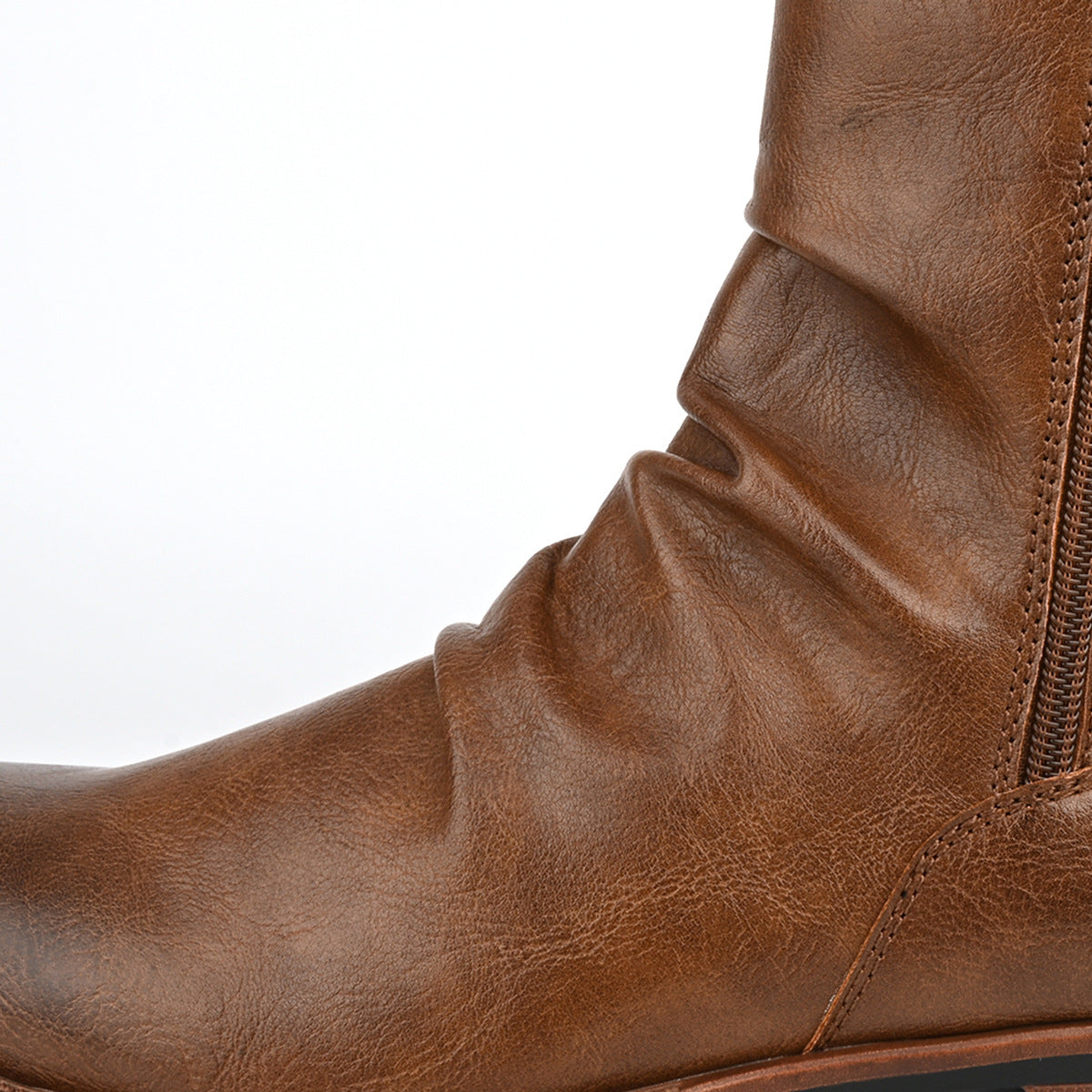 Men's Side Zip Ankle Boots – Solid Color Casual Low-Cut Boots