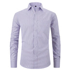 Long-sleeve shirt with a subtle pattern on a white background