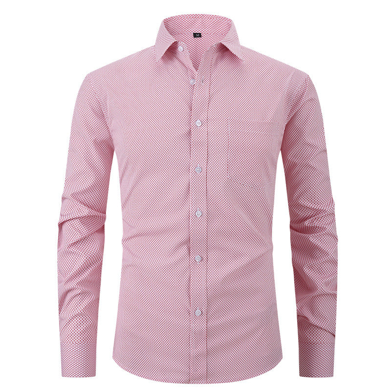 Pink patterned shirt on a white background