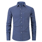 Blue patterned shirt on a white background