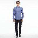 Blue checkered shirt on a white background