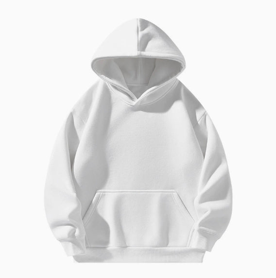 Men’s Solid Color Hooded Sweatshirt – Fleece Lined Pullover Hoodie, Loose Fit