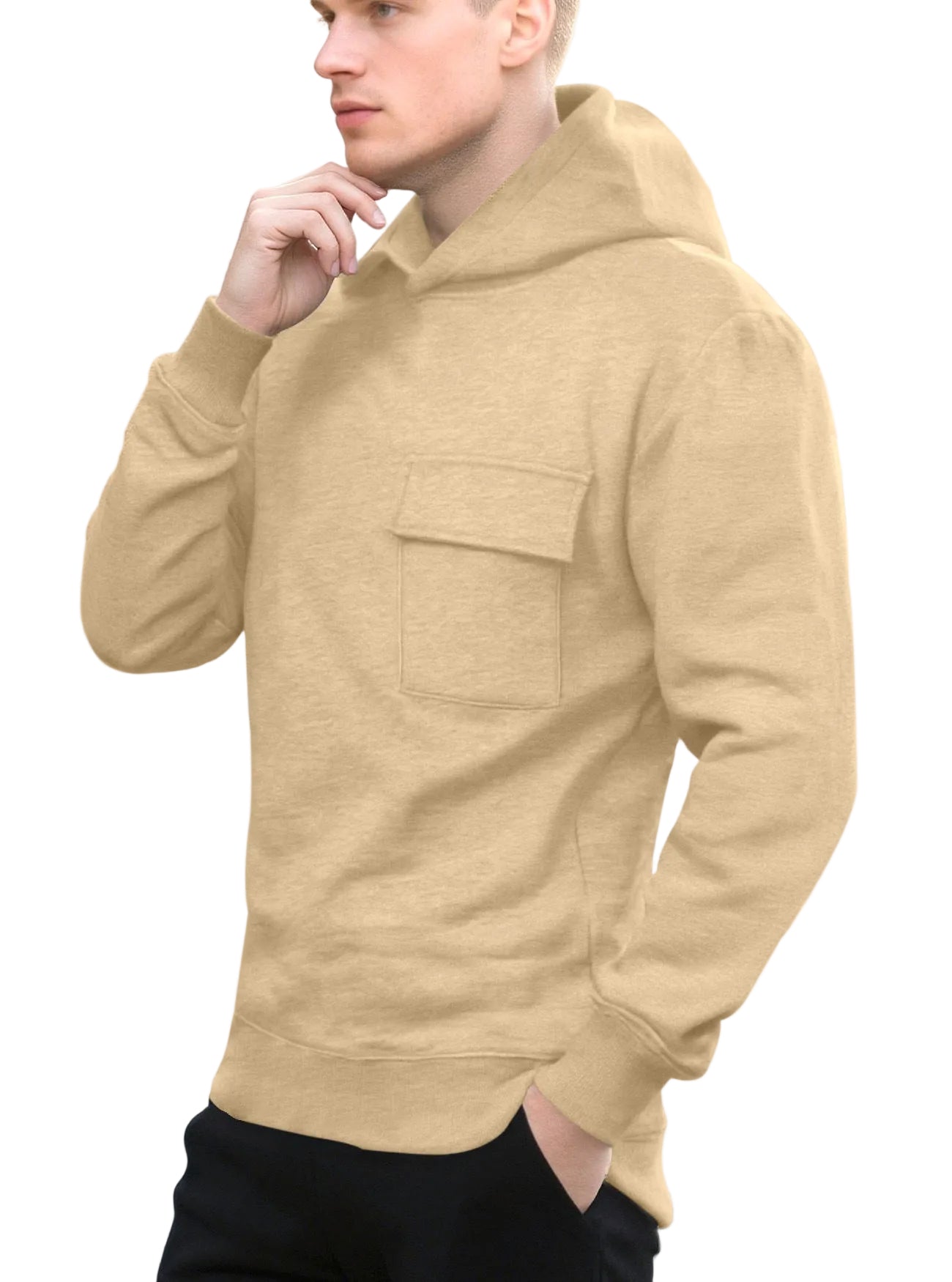 Men’s Striped Hooded Sweatshirt – Casual Slim Fit Pullover Hoodie, Long Sleeve