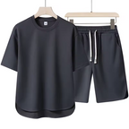 Men’s Summer 2-Piece Tracksuit Set – Short Sleeve T-Shirt & Shorts, Casual Loose Fit