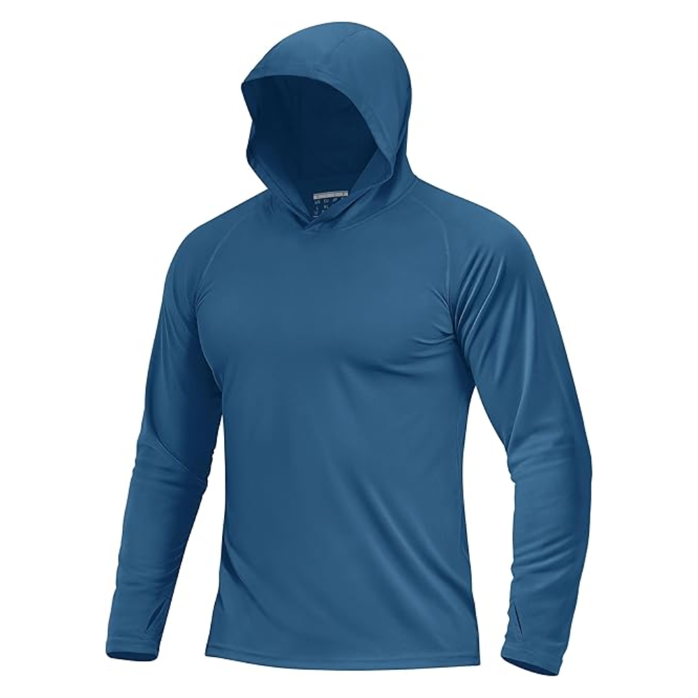 Men’s UPF 50+ Sun Protection Hoodie – Lightweight Long Sleeve UV Fishing & Hiking Shirt