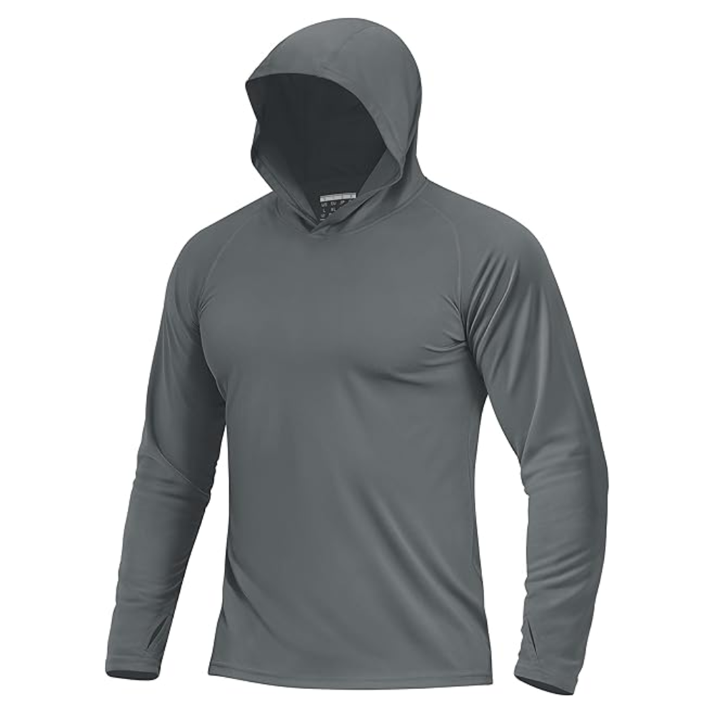 Men’s UPF 50+ Sun Protection Hoodie – Lightweight Long Sleeve UV Fishing & Hiking Shirt