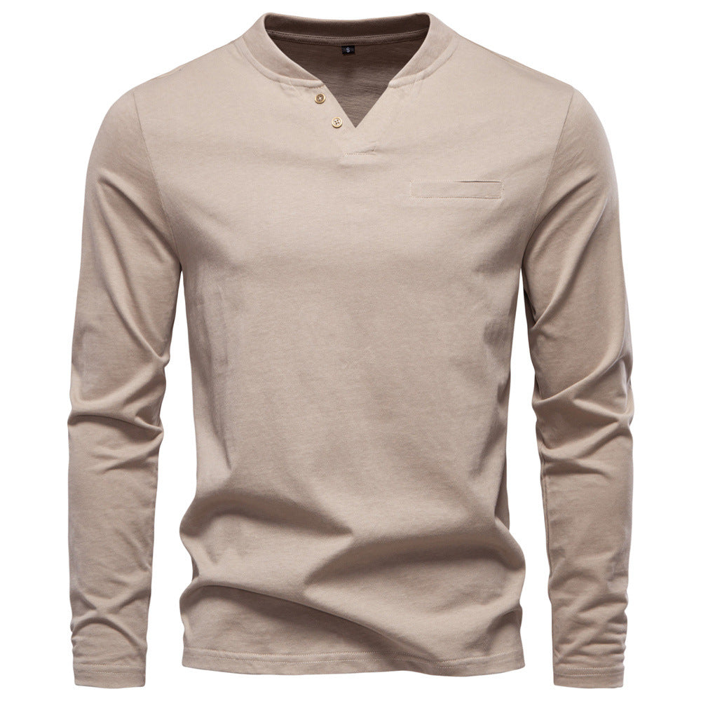 Beige long-sleeve shirt on a white background