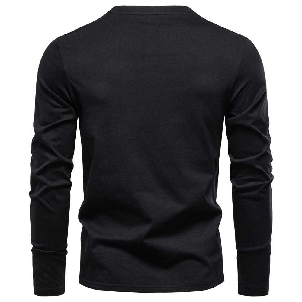 Black long-sleeve shirt on a white background
