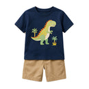 Toddler Boys Navy Dinosaur Graphic T-Shirt & Khaki Shorts Set
