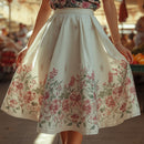 Women's Floral A-Line Midi Skirt